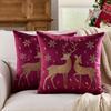 Reindeer Christmas Pillowcase, Winter Snowflake Embroidery Cushion Cover 45x45cm, Cross-border Bestseller