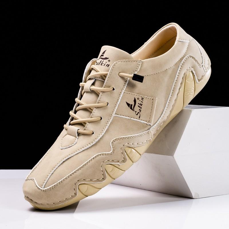 Hoge Heren Casual Schoenen Ronde Neus Platte Zool Instappers Comfortabel Lopen Dagelijks Gebruik
