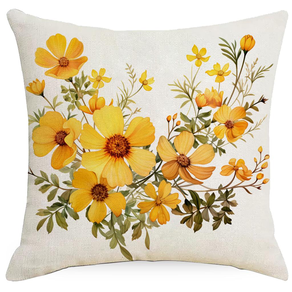 Neuer Frühlingsgelber Kleiner Wildblumen Kissenbezug Sofa Wohnzimmer Kissenbezug Kissenbezug Kissenbezug Dekoration