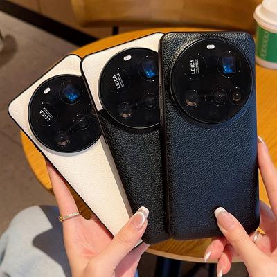 Good Skin Feel Lychee Plain Leather Phone Case For Xiaomi 15 Ultra 15 Pro 14 Ultra Mi 14 Pro 13 Ultra 13T Hard Protection Cover