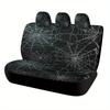 Set Of Car Seat Covers Featuring A Spider Web Design, Suitable For Various Vehicles. Stylish And Comfortable, These Full Set Cov
