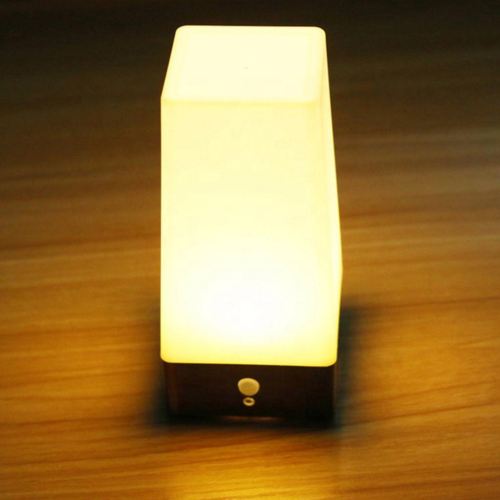 PIR Motion Sensor Light Bedside Lamp LED Desk Lamp Bedroom Night Light Battery Powered Small Table
