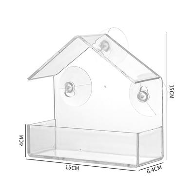 House Transparent Window Wild Bird Feeder Outdoor Removable Suction Cups Sliding Automatic Birds Feed Tray for Garden Patio Yard