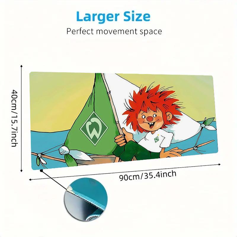 Pumuckl Print Cushion Non-slip Laptop Tablet Big Mousepad XXL Mat Mini PC Playmat With Lock Edge