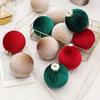 12pcs Festival Christmas Flocking Balls Pendant 8cm Christmas Tree Ornaments  Children Gifts