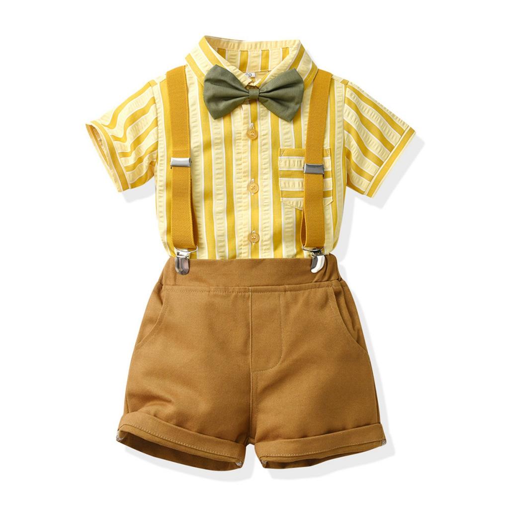 Children Boys Summer Short-Sleeved Shirts  And Shorts  Casual Two Piece