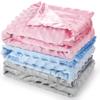 3 Pack 30 X 40 Satin Baby Blanket with Silky Satin Backing Double Layer Soft Dotted Blanket for Baby Newborn, Toddler, Infant Gifts