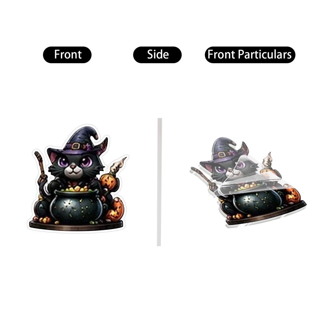 Halloween Acrylic Calendar Countdown Decoration with Designs for Home Party Table Decor