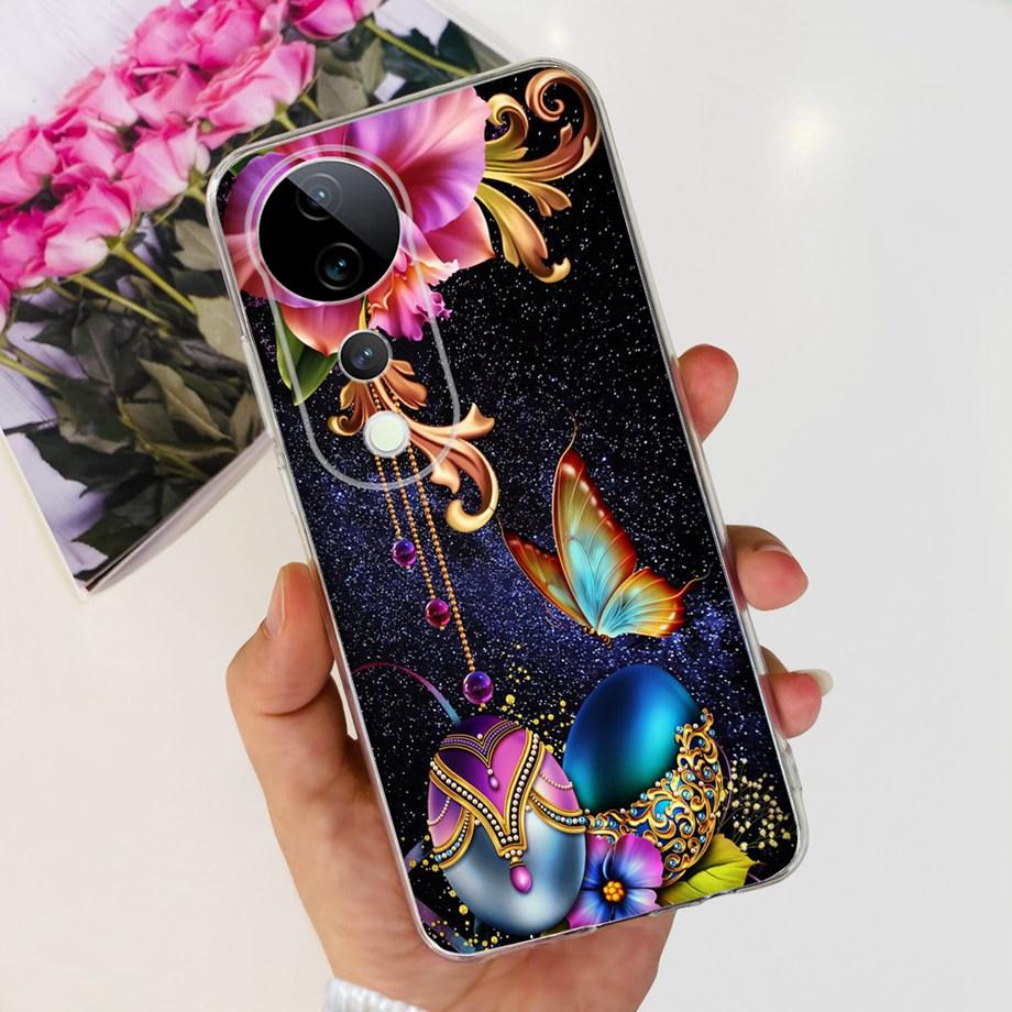 For Vivo V40 / V40 SE / V30 / V30 PRO / V30 Lite Back Cover Case Soft Clear Silicone Shockproof Protection Funda Women Fashion