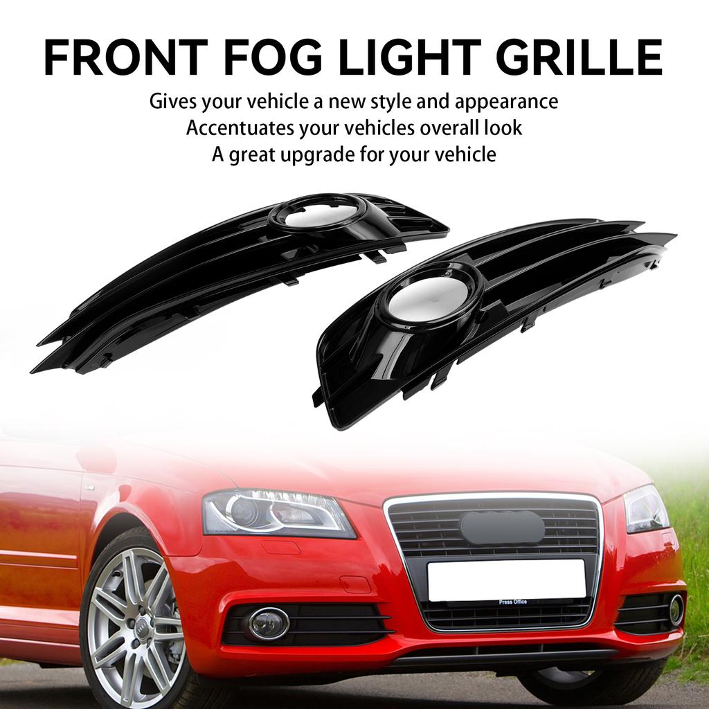 Front Lower Bumper Grille Fog Light Cover 8P0807682 8P0807681 Fit A3 8P S-Line 2009-2012