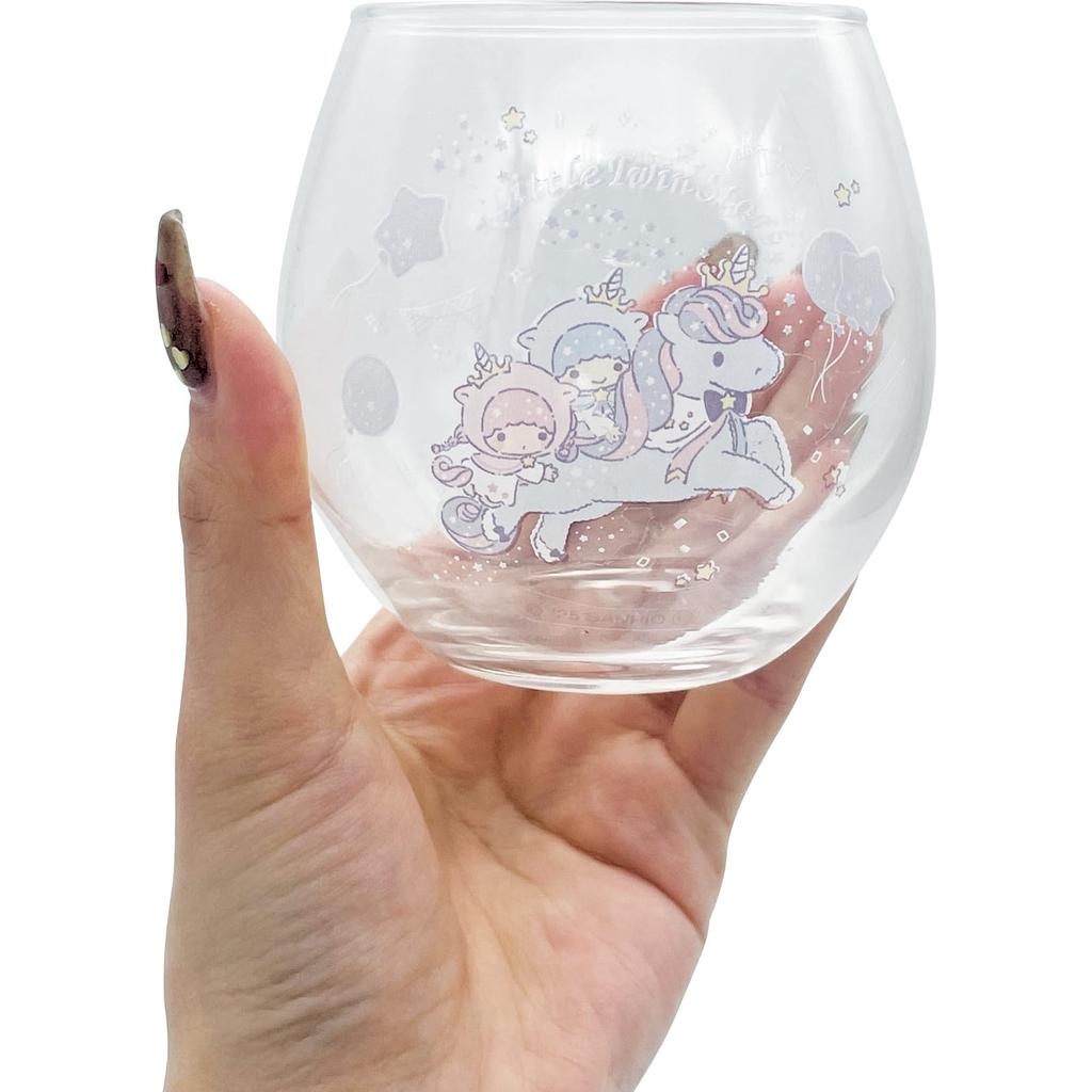 Sanrio Twin Stars 50. Saft 9 x Hergestellt in "Kleines Jubiläum" Glas, Groß, Rund, 350ml, Klar, Ca.. 9cm, Japan, SAN4907-2