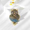 Vintage Owl Brooch Elegant Alloy Jewelry With Crystals Rhinestones for Women Men Gift for Fashion Accessories