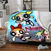 Custom Name Powerpuff Girls Adventure Flannel Blanket for Super Soft Cute Comfort Blanket for Travel Bedding Couch Sofa Blanket