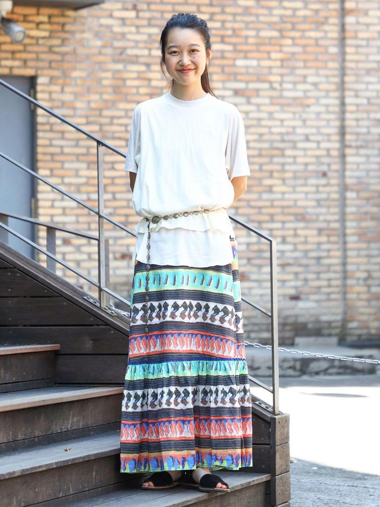 Beams Boy S/S Layered Short Sleeve Tee, Women's, Beige, Free Size