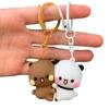 .Cartoon Panda Bubu Dudu Magnetic Keychain Cute Backpack Pendant with Toy Figures Couple Accessories Ideal Fantasy Themed Gift