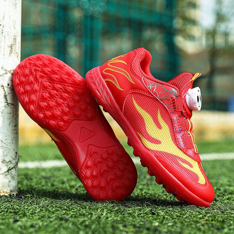 Rotating button football shoes mesh new children and older children broken nail training football shoes size 29-39