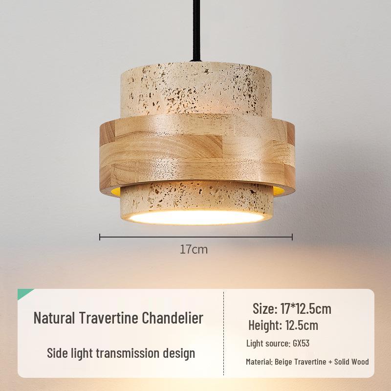 Adjustable Wabi-Sabi Style Solid Wood Pendant Light for Bedroom, Dining, or Bar