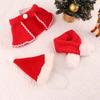 Winter Xmas Pet  Clothing Cute Cloak Hat Red Scarf Hat Puppy Warm Pet Clothes Christmas Clothes Pet Cosplay Costume Pet Costume