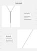 MODIAN S925 Sterling Silver Elegant Y-Chain Necklace with Full Diamond for Women