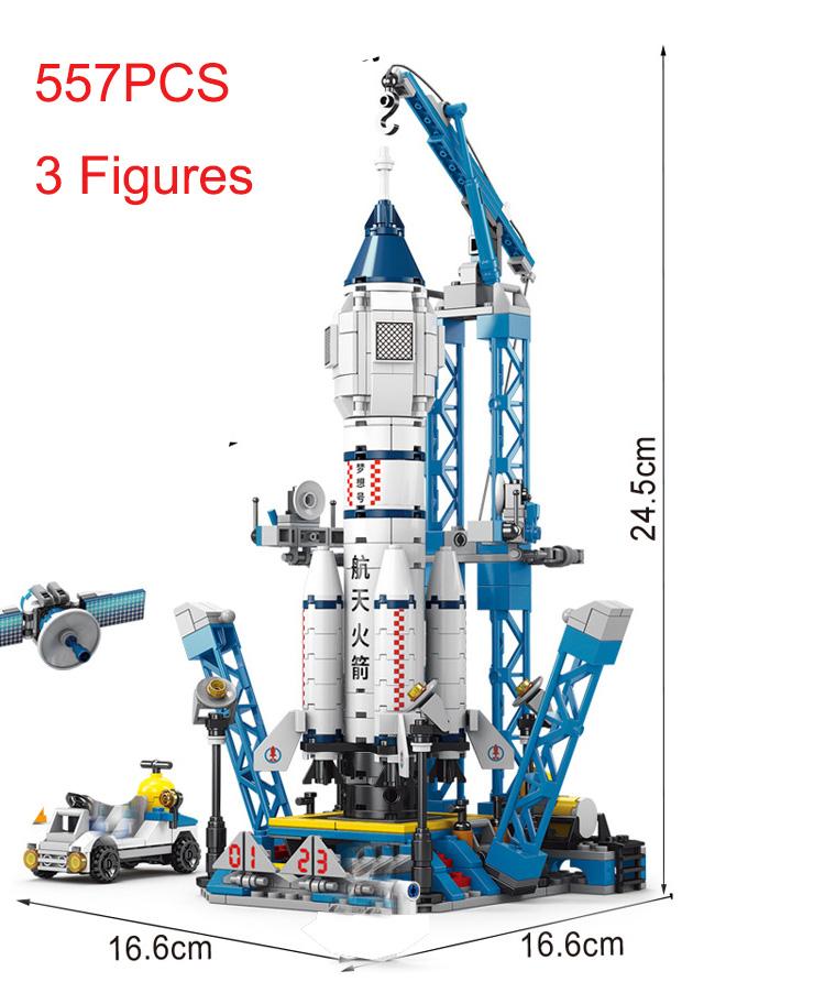Children Space Shuttle Aviation Manned Rocket Construction Blocks Astronaut Figure City Aerospace Model Lele Constructor Bricks Playthings