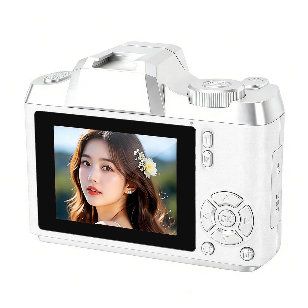 Digital Camera 1080P 48MP 2.4 Inch Screen 18x Zoom Autofocus Camera with Fill Light Keychain for Portrait Landscape