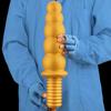 Extra Large Gold Silicone Threaded Vibrator Anal Plug Anal Diverter Dildo Sex Toy Realistic Penis Big Dick
