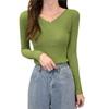 Spring and Autumn New Slim-fit Long Sleeve Bottom Knitted Sweater Low Neck Inner Sweater Women