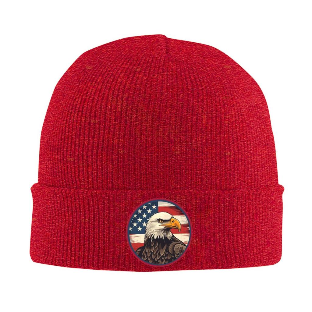 Warme Strickmütze mit Adler-Print Winter-Strickmütze Beanie Mütze Skullies Beanies Hip Hop Mützen für Unisex