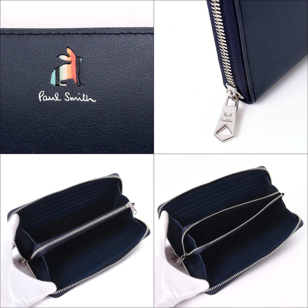 Paul Smith Round Marquetry Stripe Rabbit Leather Wallet with Coin Genuine Stylish Perfect for New Beginnings or Employment Purse, Leather, Women's,