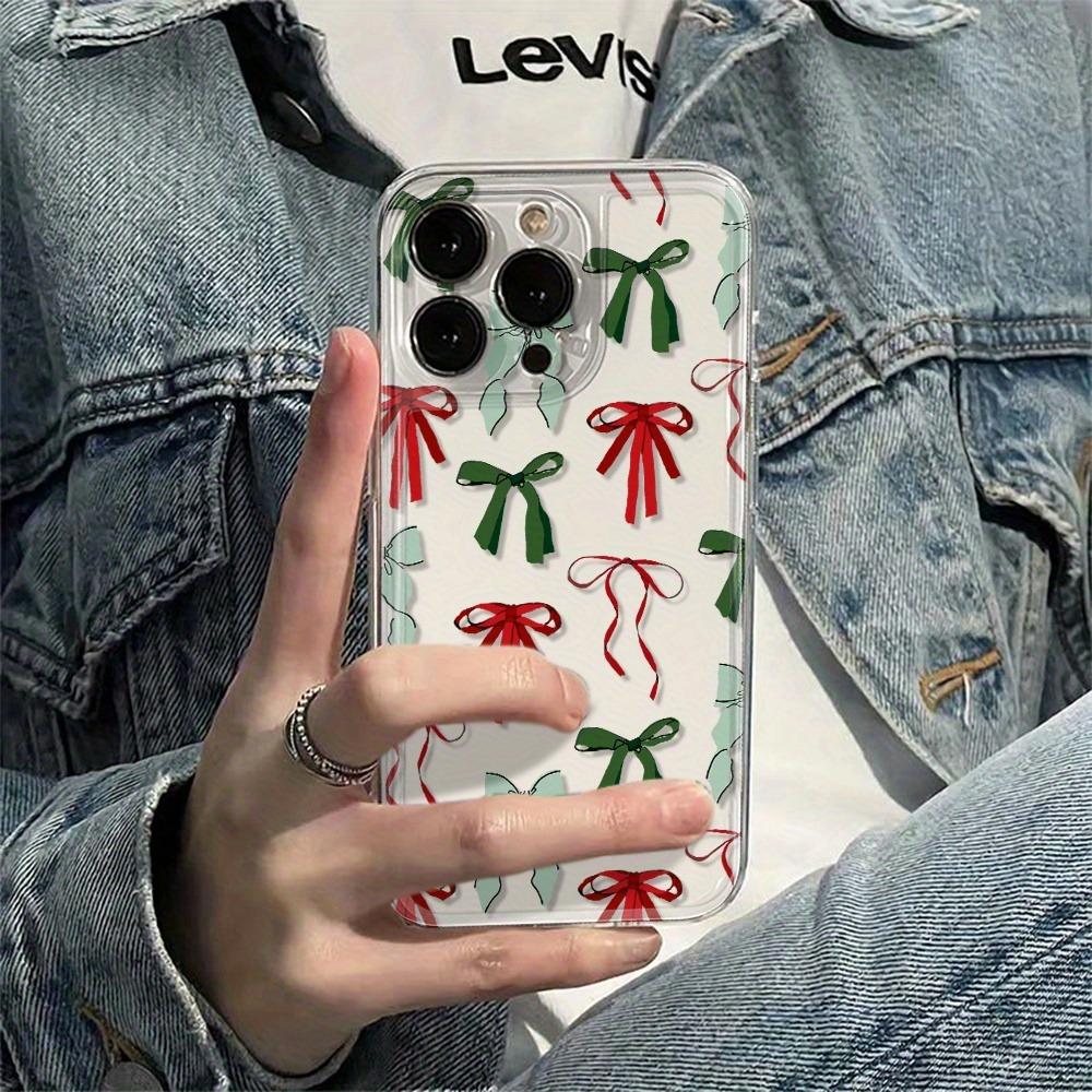 Cute bow pattern phone case, suitable for iPhone 17, 16, 15, Plus, Pro, Max series phones - ideal for giving as a gift