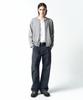 Insilence Wool Blend Round Neck Cardigan Melange Grey