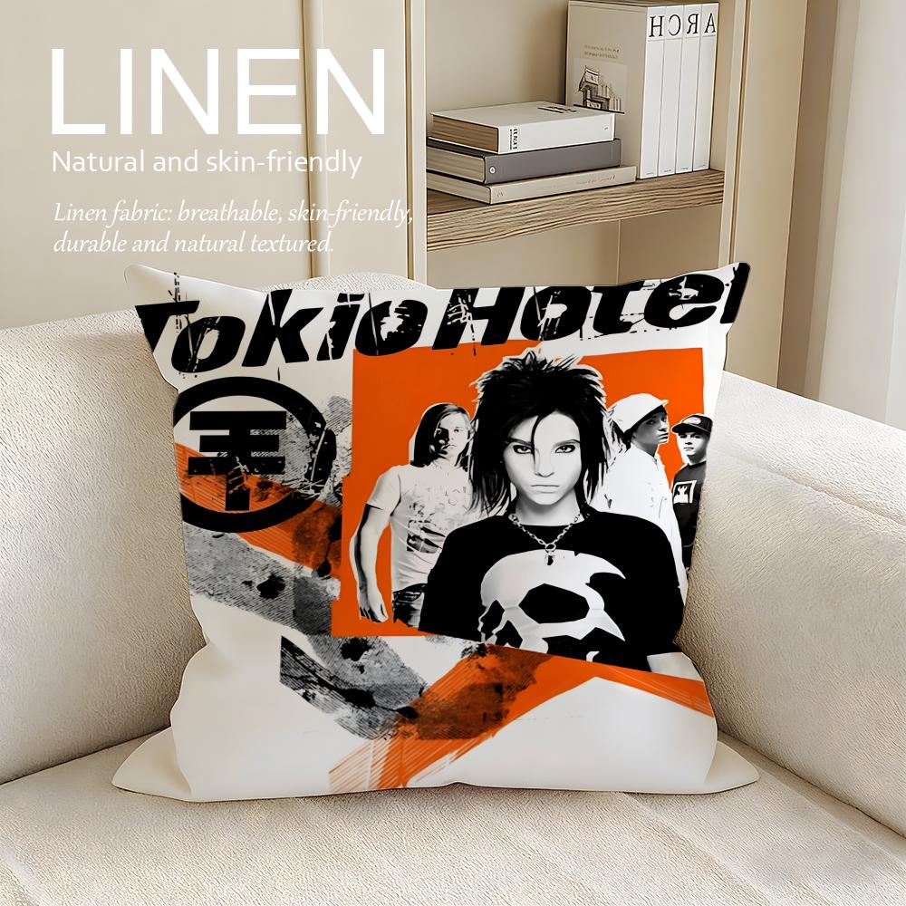 Music Tokio Hotel Cushion Cover Pillowcase Set Pcs X X Breathable Washable Sofa Cushion Cover