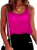 Sleeveless Satin Round Neck Women's Vest - European & American Style