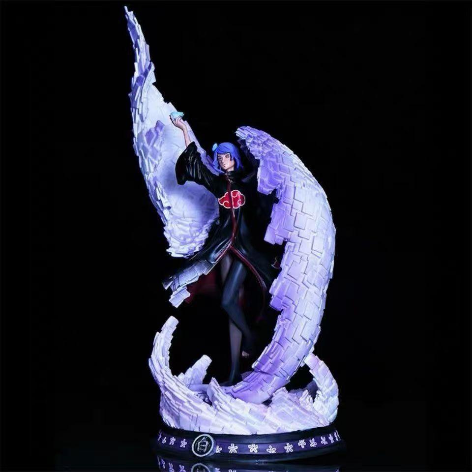 Naruto 15.35inch/39cm CS dawn Organization Xiaonan anime Surroundings Masked Woman Wings God Illusion can Move PVC toys Beautiful Gift
