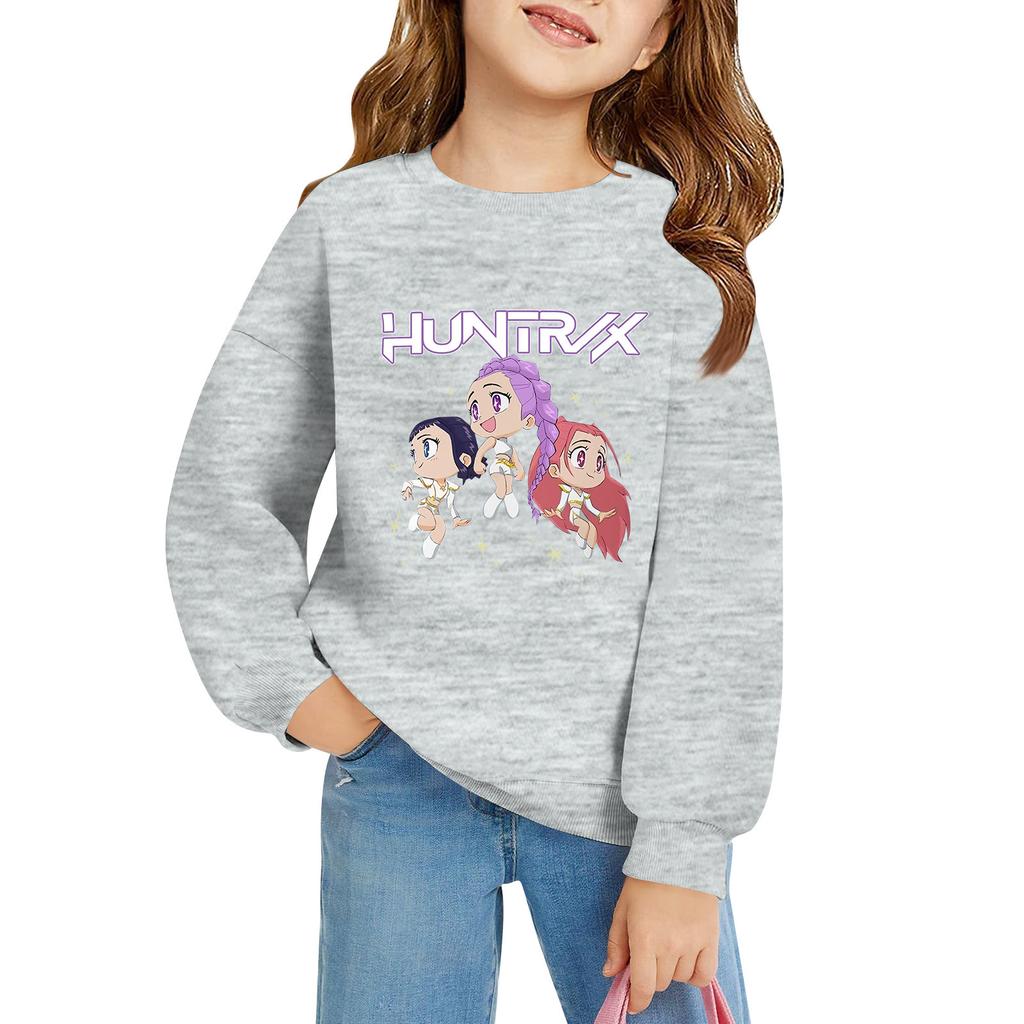 Kids' Long Sleeve Loose Pullover Letter Printed Round Neck Sweatshirt