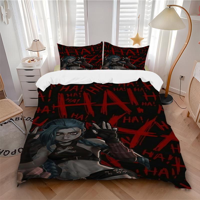 3pcs Jinx Bedding Set-Universal Three-Piece Suit for Bedroom, Guest Room, Living Room, Hotel Decor-Perfect Gift for Fans, Travelers, Daily U