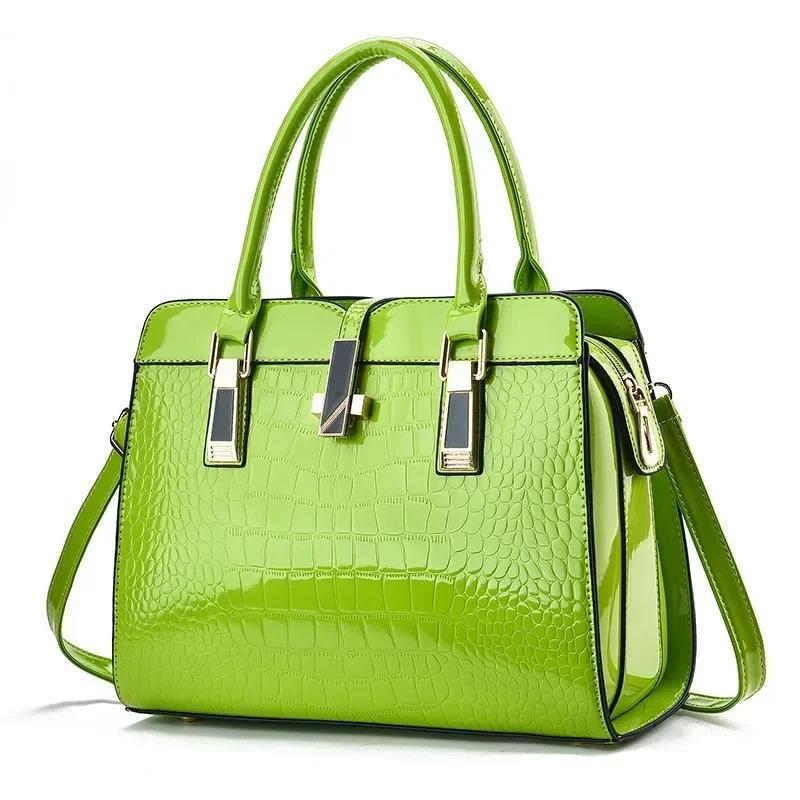 Luxury Brand Designer Women'S Handbag Large Capacity Casual Shoulder Bag Crocodile Pattern Crossbody Bag Commuting Tote Bag