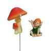 Resin Mushroom Fairy Statue Cartoon Miniature Figurine Sculptures Mushroom Doll Set  Gift