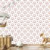 Rainbows and Butterflies Boho Wallpaper Red and Light Gray 50x1000
