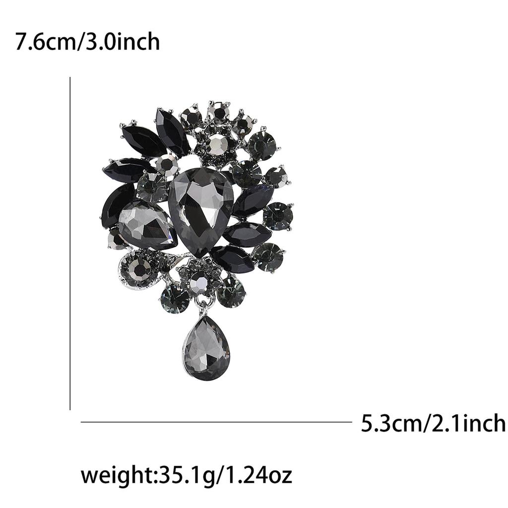 Elegant Rhinestone Alloy Brooch - Versatile Medium-Sized Corsage Pin for Women's Fashion