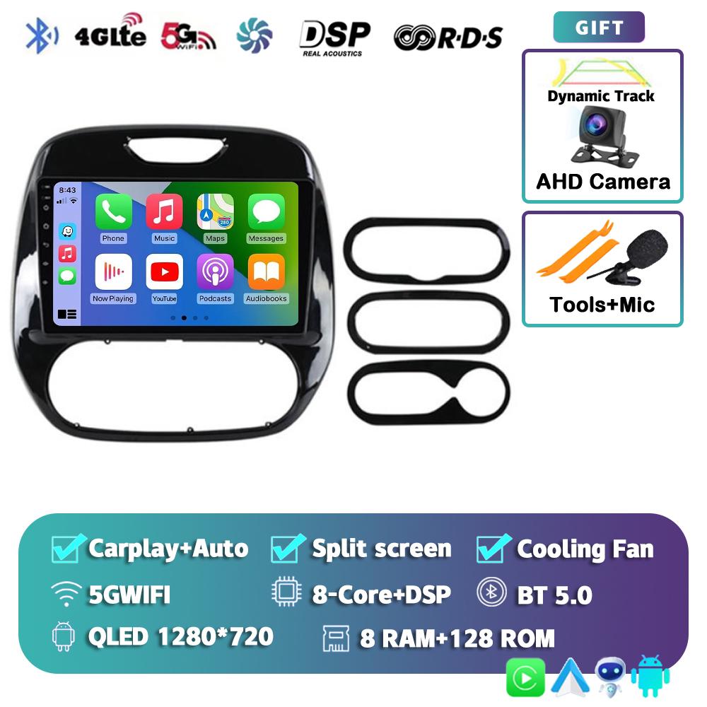 Android 14 Carplay Auto Car Radio For Renault Kaptur Captur 2016 2017 2018 2019  Multimedia Player Stereo 4G GPS DSP 360 Camera