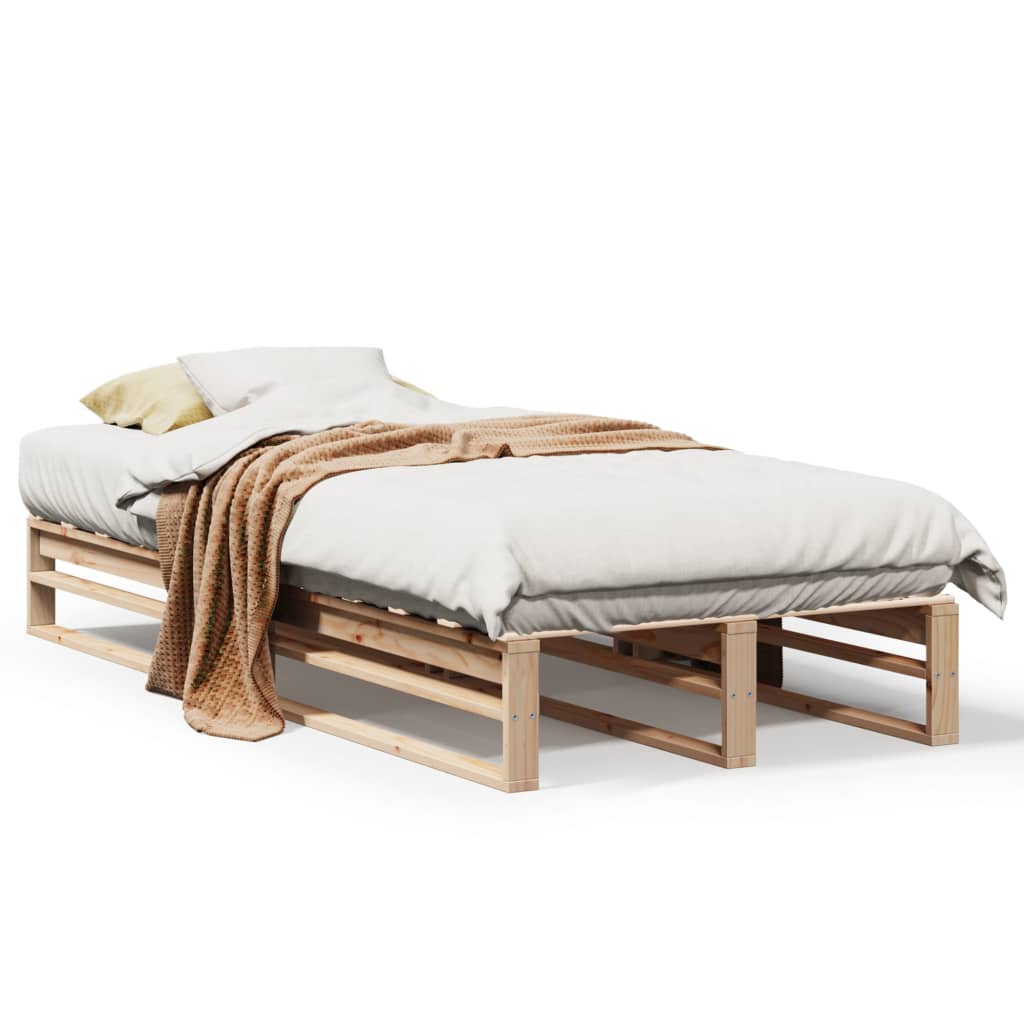 Vidaxl Bed Frame Without Mattress, 90X200 Cm, Solid Pine Wood