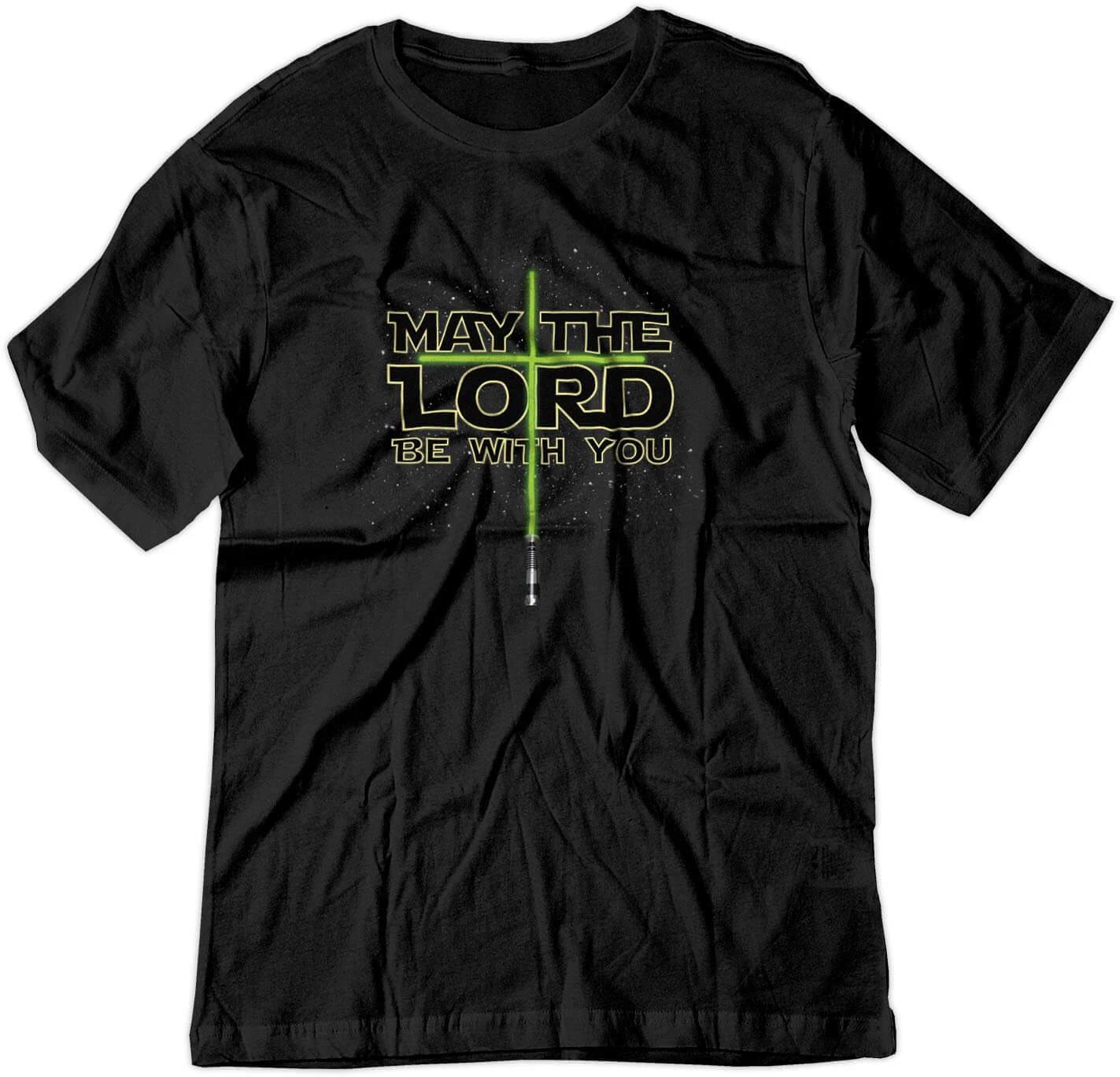 BSW Youth May The LORD Be With You Star Lightsaber Cross Jesus Shirt L