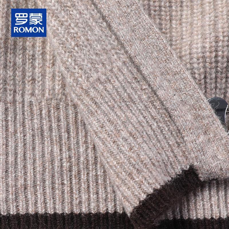 ROMON Men's 100% Cashmere Thick Knit Zipper Cardigan