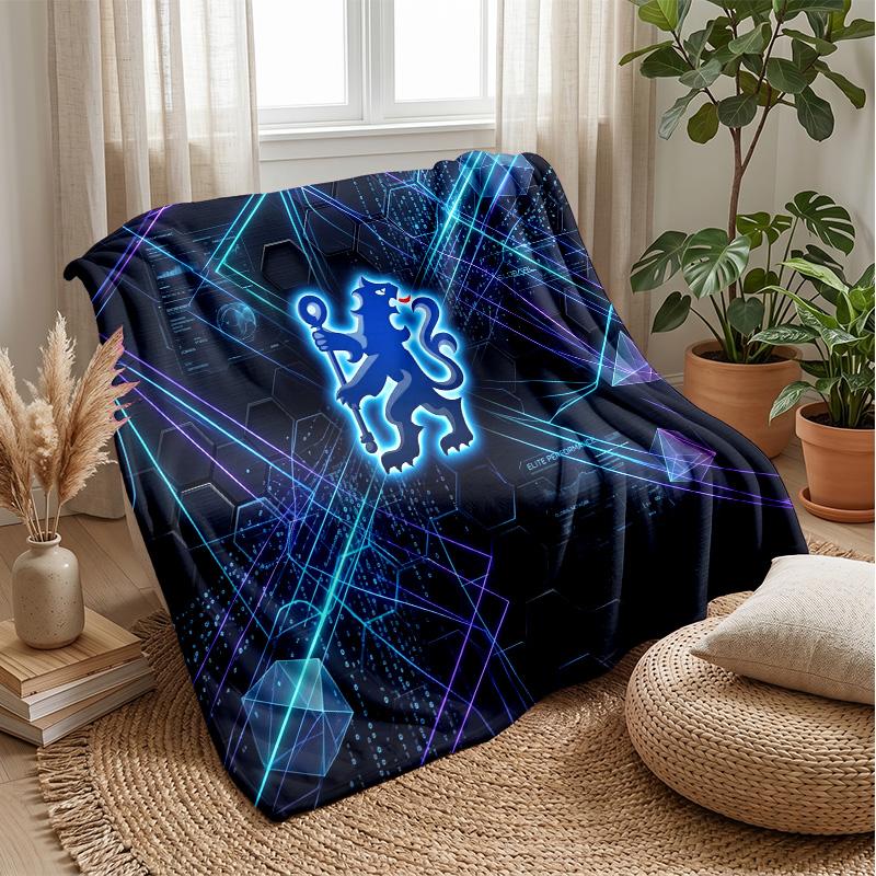 Coperta a tema Chelsea FC Morbida coperta in flanella Coperta morbida da divano Coperta accogliente per divano e letto per la decorazione della casa