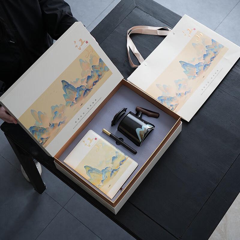 Elegant Ceramic Tea Set & A5 Notebook Gift Set