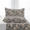 Kuup Bequemes Atmungsaktives Bettwäscheset Queen King Size Blumenmuster Flockierung Bettbezug Bettlaken Kissenbezug Bettwäscheset