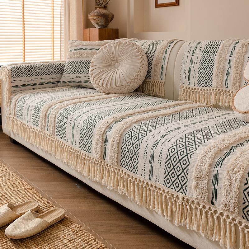 

Богемная Подушка Сиденья Дивана Цельная Нескользящая Накидка на Прямой Ряд Четыре Сезона Универсальная Накидка на Спинку Дивана 70*70cm