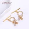 18K Gold Plated Bee OT Toggle Clasps For Necklace Components,Cubic Zirconia Round Toggle Clasps DIY Jewelry Making Supplies