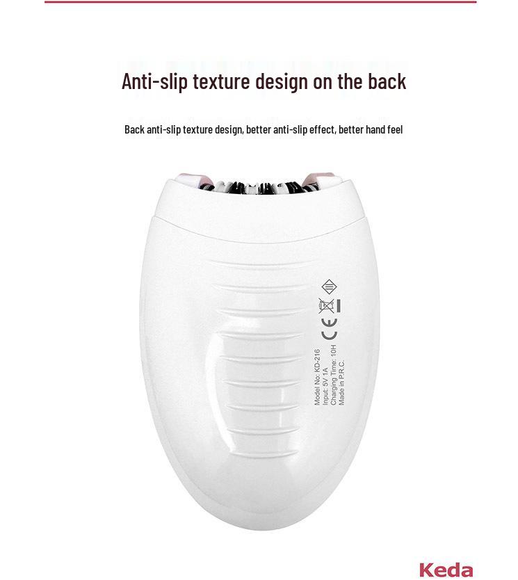 Keda-216 Rechargeable Unisex Electric Epilator: Full Body and Private Area Shaver